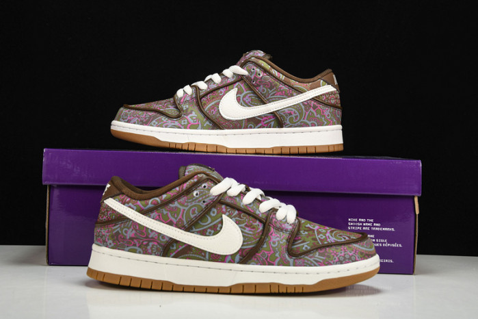 nike sb dunk low pro paisley brown - dh7534-200