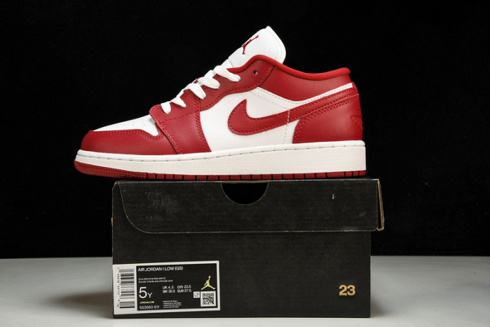 jordan 1 low gym red white - 553560-611