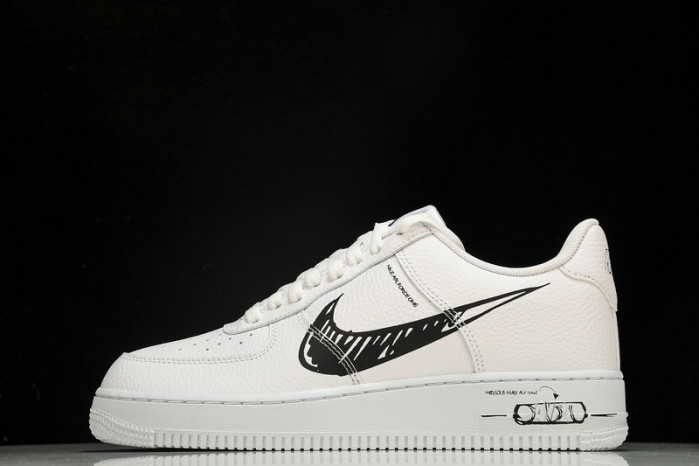 nike air force 1 low sketch white black - cw7581-101
