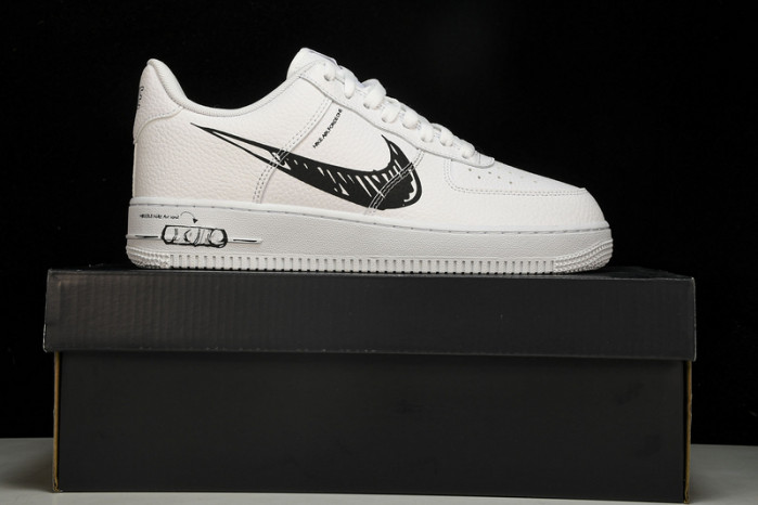 nike air force 1 low sketch white black - cw7581-101