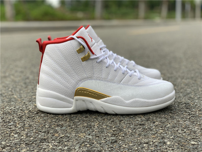 air jordan 12 fiba white university red 130690-107