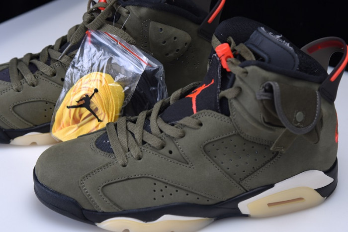 travis scott air jordan 6 medium olive - cn1084-200