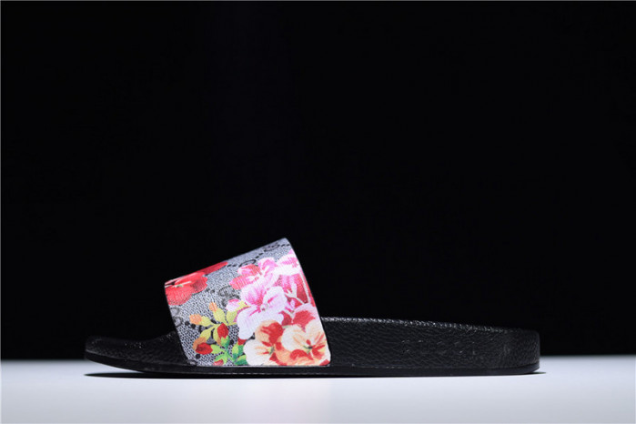 gc leather slide sandal with flower 0400088498707