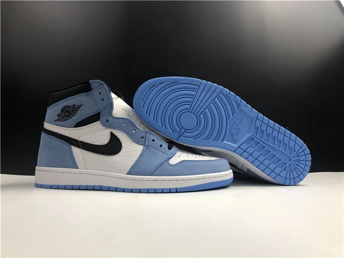Jordan1 White University Blue Black 555088- Durable 3604